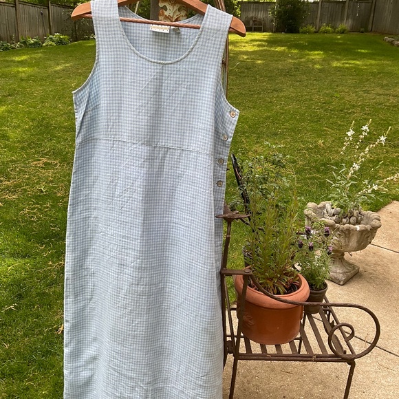 Sigrid Olsen Dresses Sigrid Olsen Linen Blue And Lavender Checked